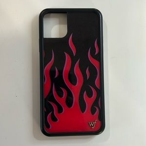 Wildflower Pink/Black Flame Case for iPhone 11 Pro Max